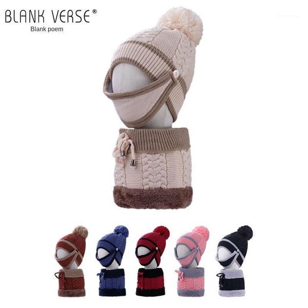 

new style knitted hat ladies autumn and winter woolen hat women's bib suit plus velvet thick korean hood wholesale1, Blue;gray