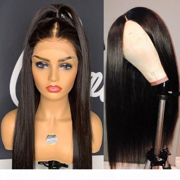 

bleached fake scalp lace wigs 13x6 frontal straight glueless virgin brazilian remy hair fake scalp lace front human hair wig bleached knots, Black;brown