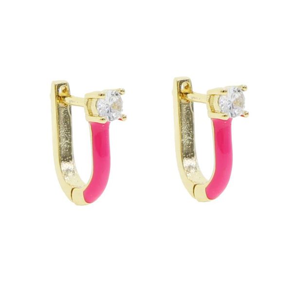 

13мм малые геометрические серьги обруча для женщин красочных эмалей серьги неоновой яркой флуоресцентных ювелирных изделия золотого цвет хоо, Golden;silver