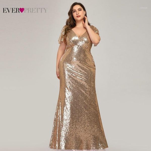 

plus size rose gold evening dresses long ever pretty ep07988rg mermaid v-neck sequined arab formal party dresses lange jurk 20191, White;black