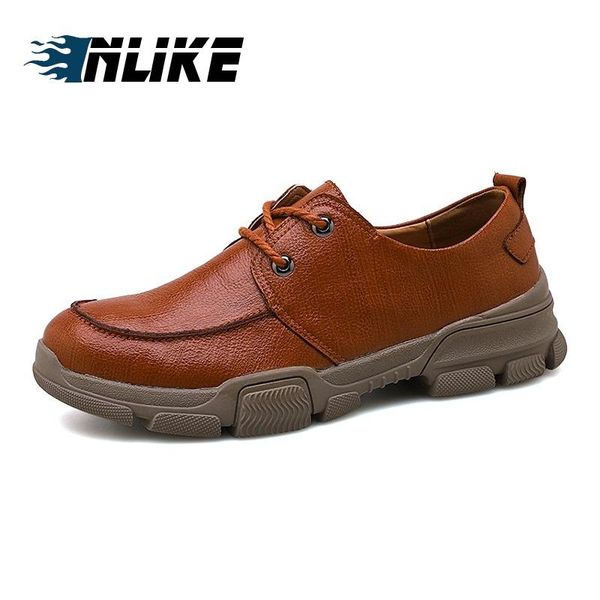 

dress shoes inlike men casual leather genuine work safety mens, Black