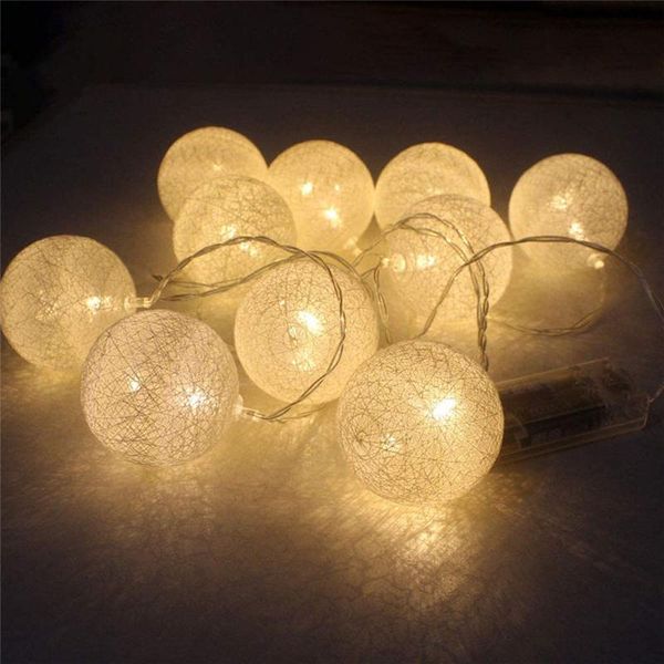 

2m 5m led cotton ball garland lights string christmas christmas outdoordiy holiday wedding party crib fairy lights decoration wmtpng xhhair