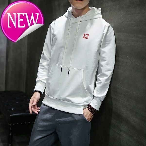 

sweatshirt hoodies men's chinese style hooded plus fashion long sleeve hip hop autumn streetwear hoodie black white pullovers