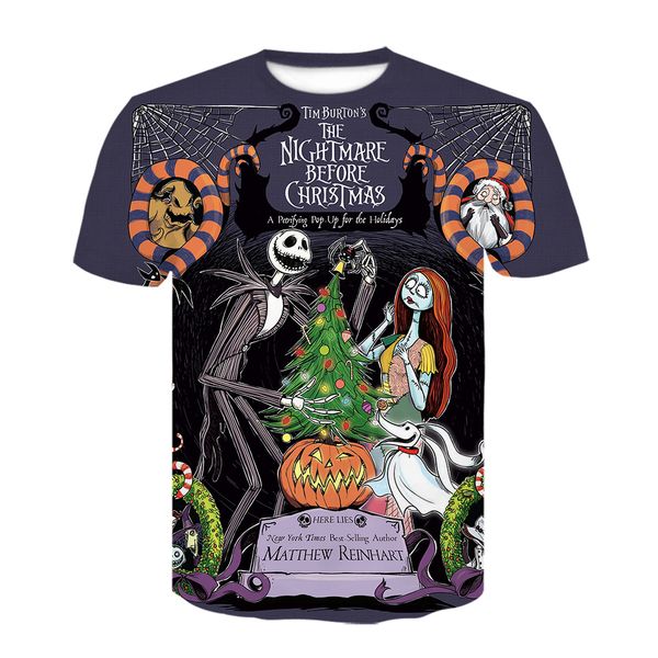

nightmare before christmas jack halloween horror movies anime 3d print shirts oversized anime plus size men clothing