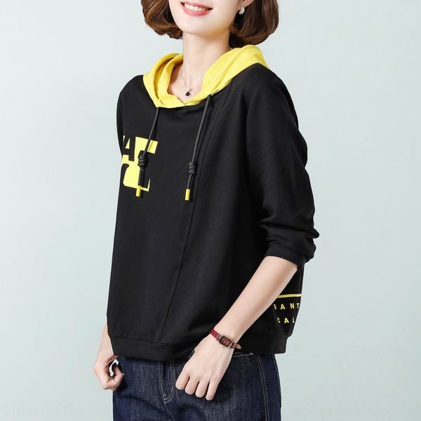 

sweater women's autumn loose and lazy style 2020 new korean casual hoodie hoodie spring and autumn fashion w6e2q, Black