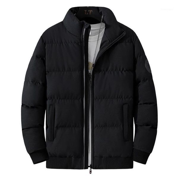 

men's down & parkas (l-8xl) main push stand collar cotton padded men's winter extra large warm work clothes coat jacket1, Black