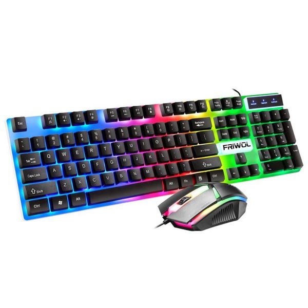 

keyboard mouse set game wired mouse cool colorful backlit keyboard office home gaming room desklapaccessories