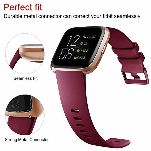 

replacement band for fitbit versa 2 soft sile waterproof wrist accessories watch strap for fitbit vers qylzsa, Black;brown