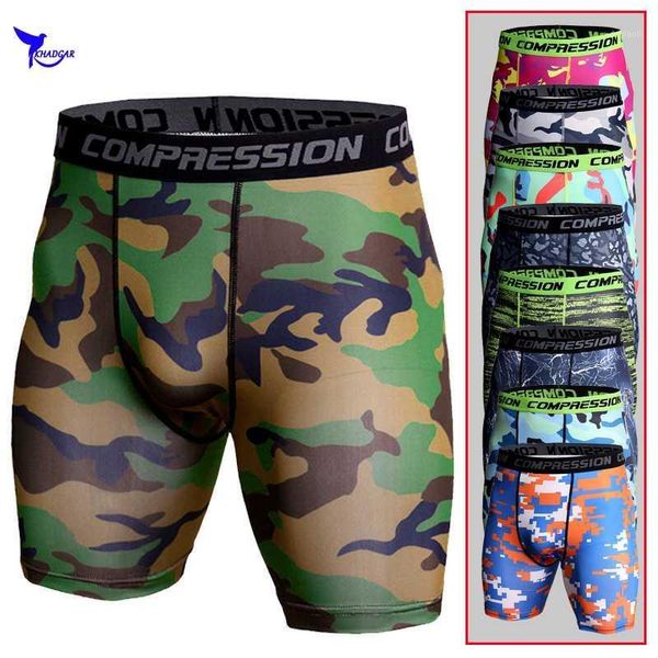 

running pants quick dry base layer compression workout gyms shorts men camouflage tights short bodybuilding fitness elastic sportswear1, Black;blue
