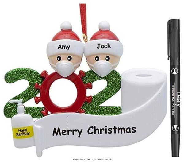 

decoration us stockresin customized gift quarantine christmas party with marker pen personalized family of 7 ornament p