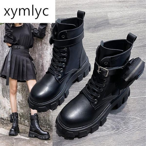 

women winter shoes 2020 new leather women's boots fashion small objects space package women's boots ankle, Black