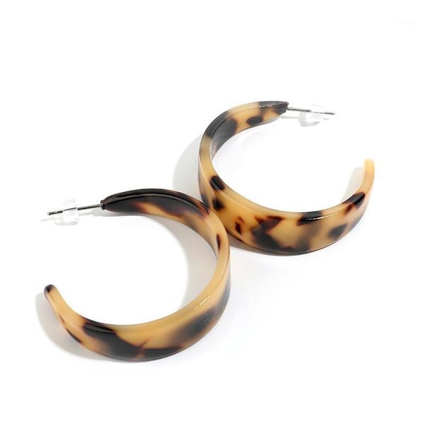 

hoop earrings wide acrylic opening round earrings light leopard retro wind geometric tortoiseshell exaggerated eardrop1, Golden;silver