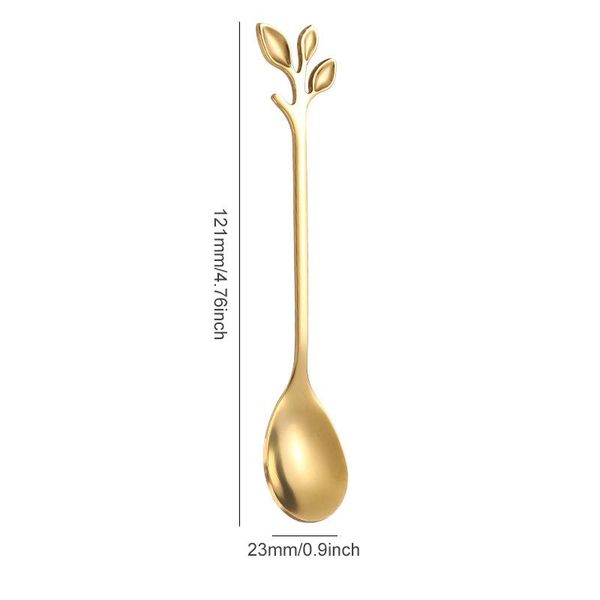 

12pcs mini leaves coffee spoon stirring spoon creative tea spoon stainless steel tableware set christmas gift for dropshipping h bbytae