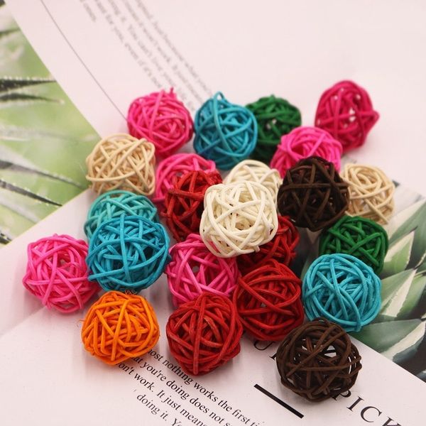 

wedding 3cm craft multicolor rattan ball 10pcs/lot birthday party home christmas decorations diy ornaments kids toys 62479