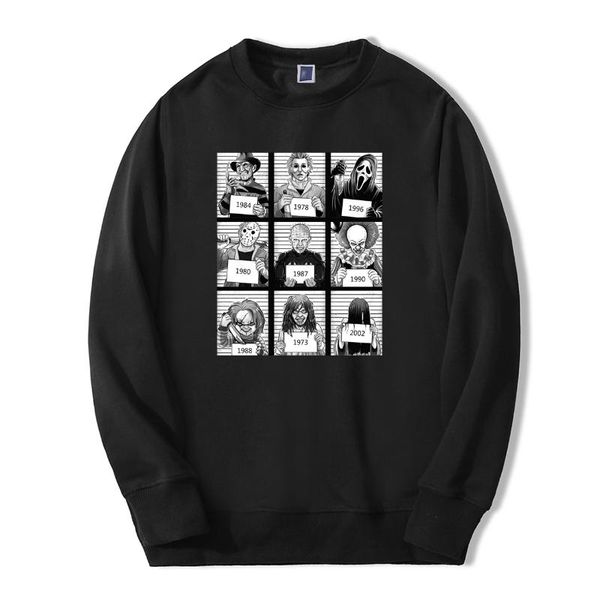 

horror film the chainsaw mas sweatshirt hoodies yamamura sadako mens fleece new sportswear fashion casual autumn tracksuit, Black