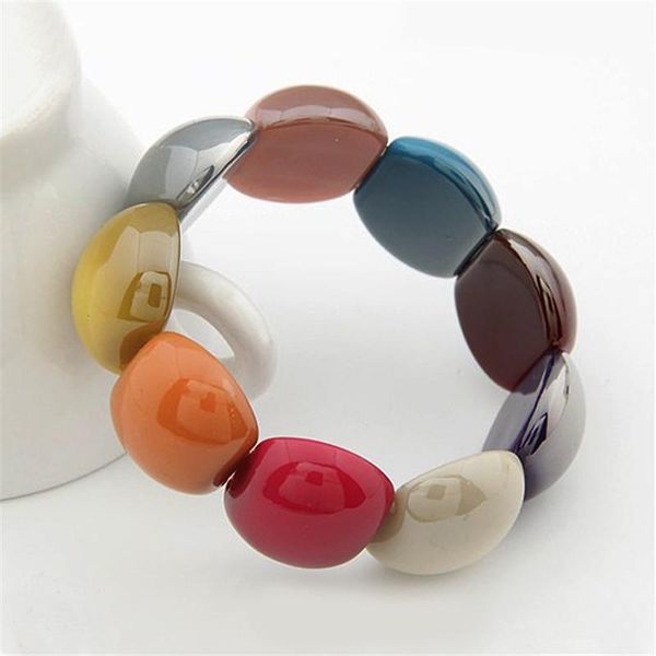

original new bohemian candy bubble bracelets for women elastic boho link resin bracelets bangles female jewelry love gift, Black
