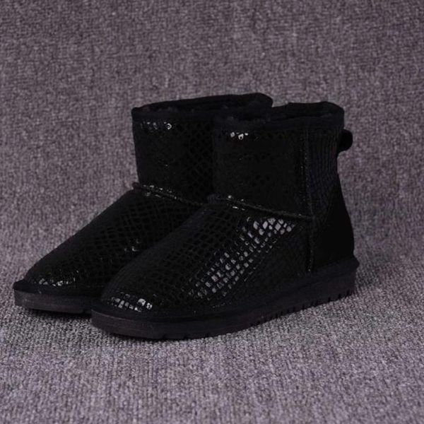 

высокое качество зимняя новая мода женщины снег сапоги коровьей сапоги теплая зима 22-44 размер, Black