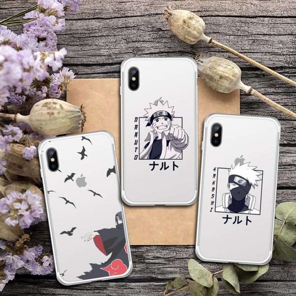 

1dwnaruto animation athetics akatsuki transparent mobile phone box for vip 6 7 8 11 12 s mini pro x xs x xr max plus