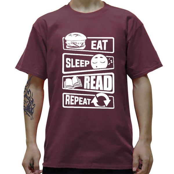 

novelty eat sleep read books men cotton streetwear oversized short sleeve round neck hip hop camiseta hoodie designers t shirts sweatshirt
