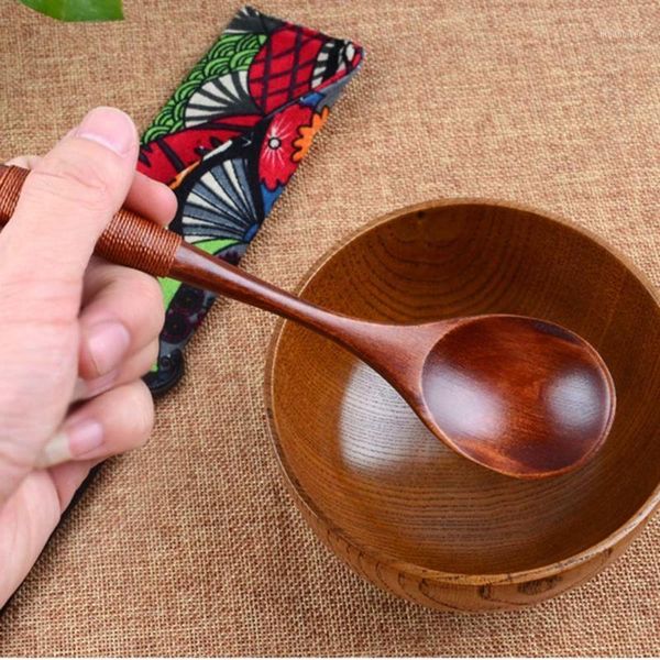 

selling wooden spoon bamboo kitchen cooking tool soup teaspoon1