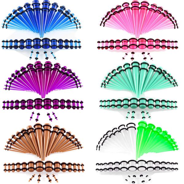 

36pcs acrylic lot / ear set expander 14g-00g puncture accessories, Silver