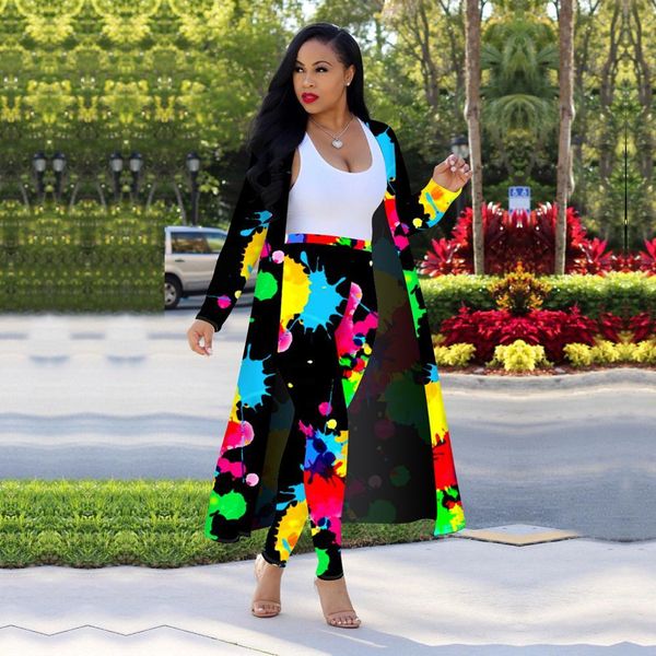 

felyn fashion design 2 pieces office lady spring autumn wear women set x-long outwear long pants suits bb8576 201008, White