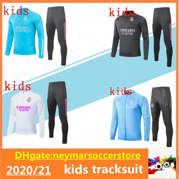 

kids 2020 2021 real madrid футбол tougssuit весел de foot chandal 20 21 real madrid hazard asensio isco surgetement футбольный костюм, Black