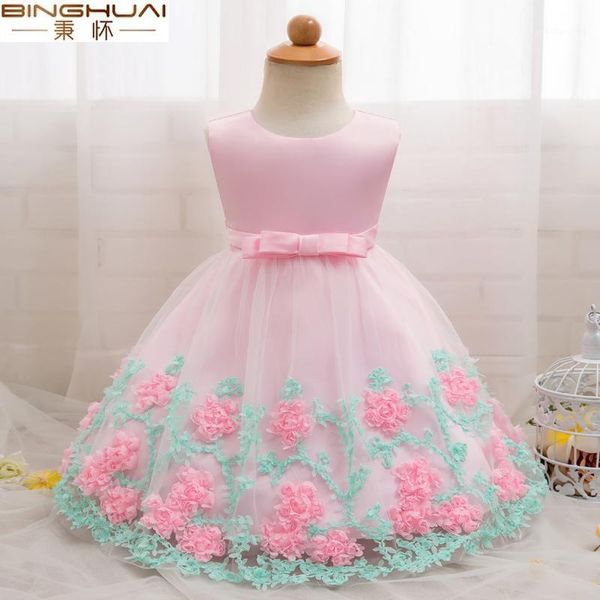 

girl's dresses 2021 style flower lace born baby girl dress children wear for wedding party clothing 0-2 years infant dresses1, Red;yellow