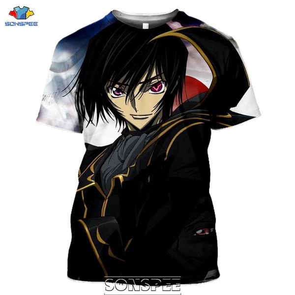 

japanese anime code geass mens 3d print shirts anime aesthetic harajuku men clothing
