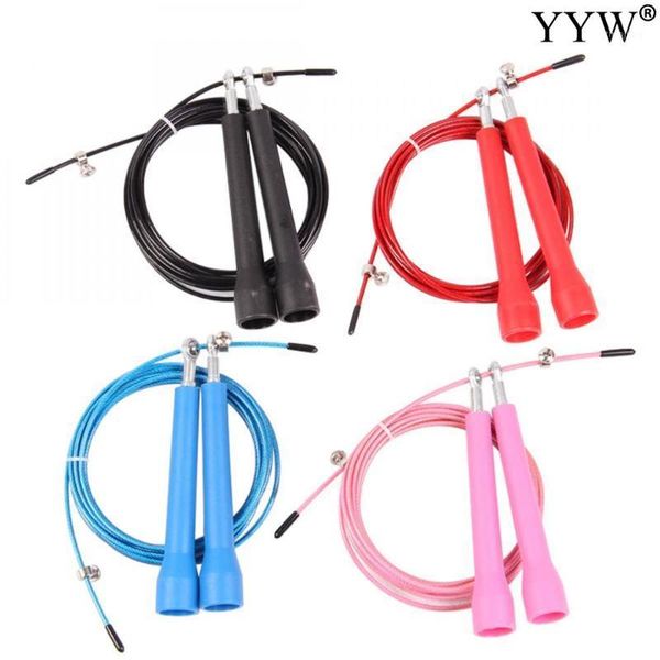 

3m crossfit jump rope skipping rope adjustable jumping speed training abs handle wire cross fit metal boxing/gym workout1
