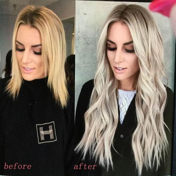 

long wavy womens wig natural part side hair ombre wigs platinum/blonde/black wigs heat for women, Black;brown