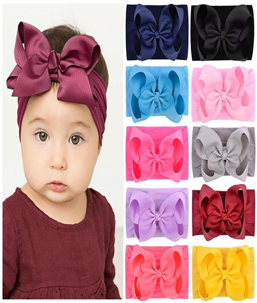 

6.3 inch solid hair bows headband girls 2020 elastic hair bands for kids turban head wrap headwear hair accessories 227 qylimp, Slivery;white