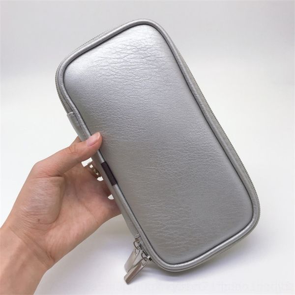 

1dxbo silver makeup cosmetic cosmetic storage high-end pu storage bag 5kmgy makeup tool brush bag zipper