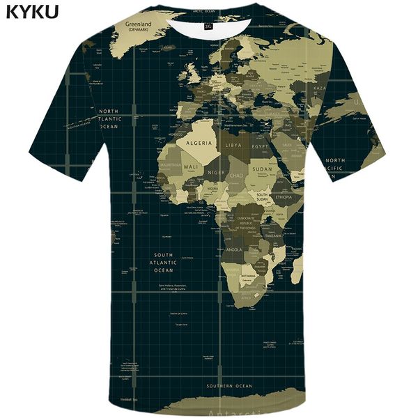 

world map retro punk rock anime gothic 3d print shirts humor oversized oversized men clothing