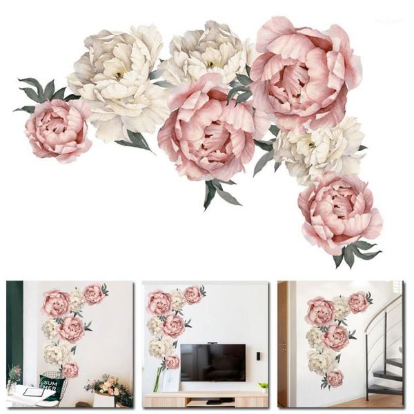

peony flower wallpaper art decals detachable wall stickers home decorations for living room kitchen wall decoration1