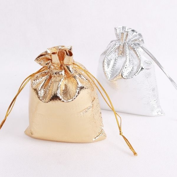 

wholesale 500pcs 9x12cm gold and silver plated satin fabric drawable wedding gift bags&pouches bolsa customized logo t200602, Pink;blue