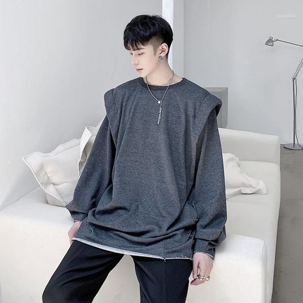 

fashion autumn sweatshirt korean style casual loose oversized hip hop crewneck sweatshirt ropa hombre men's clothing db60wy1, Black