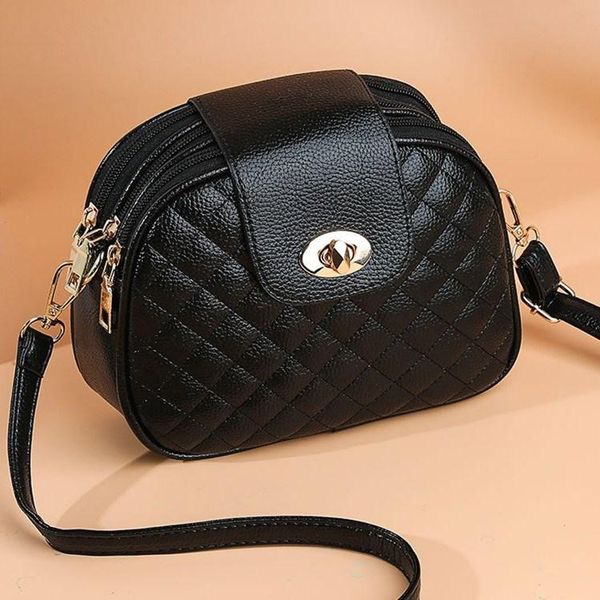 

new mini round 3 layers womens bags fashion zipper buckle small leather bag 2020 new ladies shoulder messenger bag