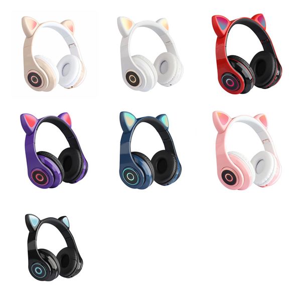 

cat ear led headset bluetooth 5.0 light up game headsets girl's gift wireless sport