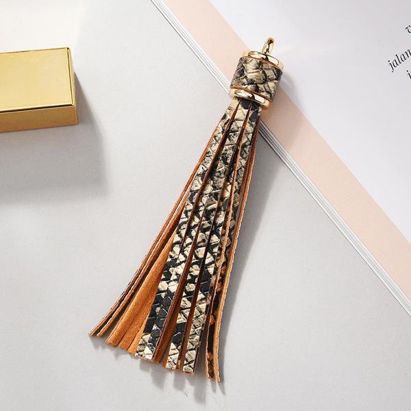 

4pcs faux leather snake grain tassel diy jewelry keychain craft accessories long tassels garment decoration pendant fringe trim h qylvec
