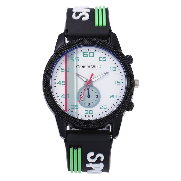 

men sport silica gel watch, students leisure outdoor male style new sport quartz watch with fashion belt casual outdoor wrist watches, Slivery;brown