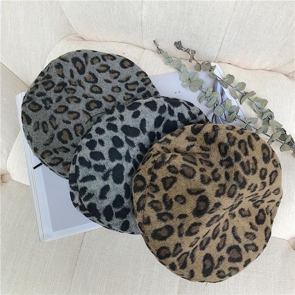 

boinas para mujer chapeau femme beret hat vintage leopard painter hat japanese cappello donna czapka zimowa casquette sombrero, Blue;gray