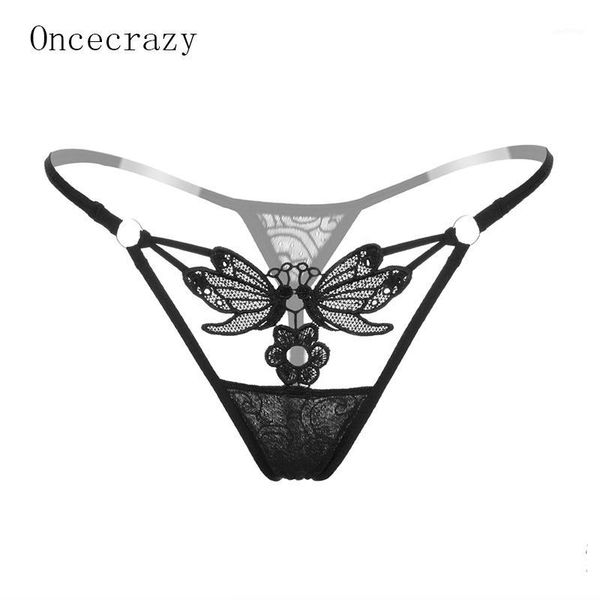 

lingerie embroidery panties real temptation fashion double butterfly hollow thong transparent beautiful hip thong1, Black;pink