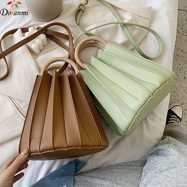 

doranmi wrinkled bucket handbag women's bags 2020 designed barrel-shape handle bags female handbags bolso bb622
