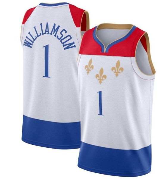

men zion williamson #1 red white color basketball jerseys 2020-2021 new jersey 2021 0202, Black;red