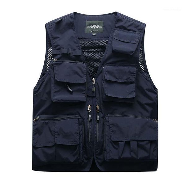 

men's vests hollow out vest summer autumn men pograph 3d pockets net casual waistcoat sleeveless jacket travel mesh male colete1, Black;white
