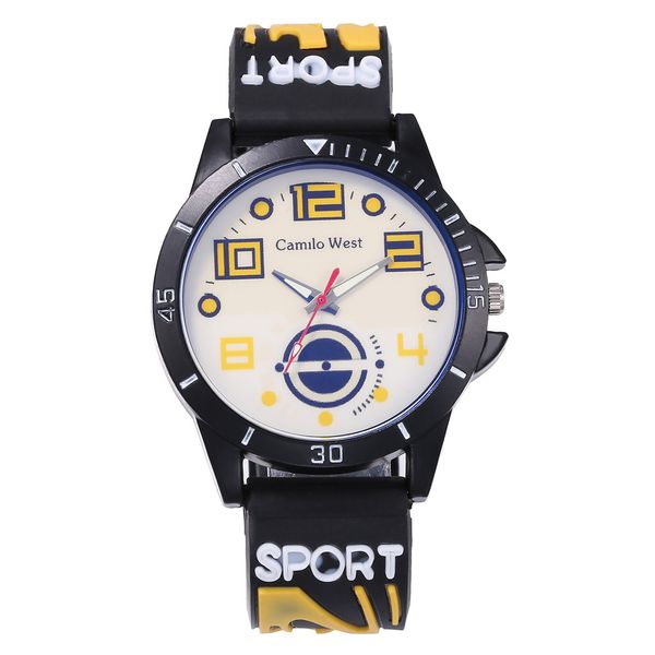 

men sport silica gel watch, students leisure outdoor quartz watch new sport quartz watch with fashion belt casual outdoor wrist watches, Slivery;brown