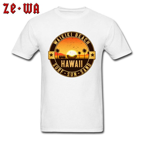 

sport hawaii shirt 100% cotton fashion holiday tshirt for men waikiki sun sand beach vacation happy t shirts crew neck clothes