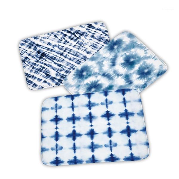 

sea blue geometry plaid abstract carpetdoor carpet stripe kitchen carpets carpet house entrance outdoor non-slip doormat 40*60cm1