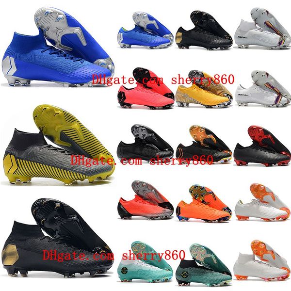 

2021 mens boys soccer shoes mercurial superfly vi 360 elite fg cleats women children cr7 neymar ronaldo football boots size 35-45